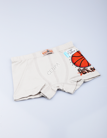Biyokids Çocuk Erkek 4-5 Yaş Baskılı Renkli Boxer krem