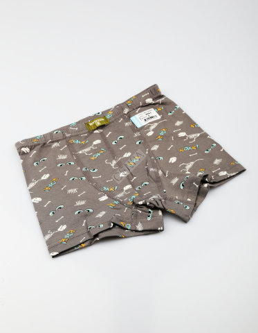 Biyokids Çocuk Erkek 8-9 Yaş Baskılı Renkli Boxer Kahverengi