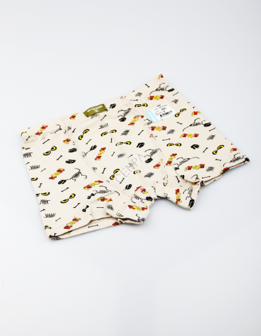 Biyokids Çocuk Erkek 8-9 Yaş Baskılı Renkli Boxer Açık Krem
