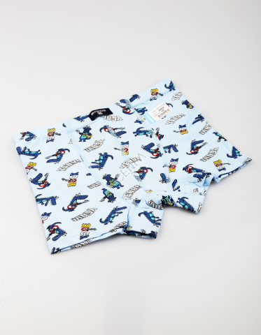 Biyokids Çocuk Erkek 10-11 Yaş Baskılı Renkli Boxer Açık Mavi