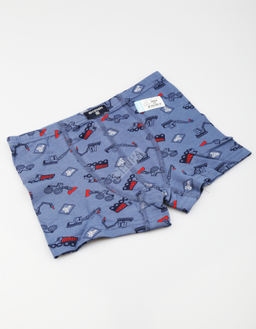 Biyokids Çocuk Erkek 10-11 Yaş Baskılı Renkli Boxer Mavi