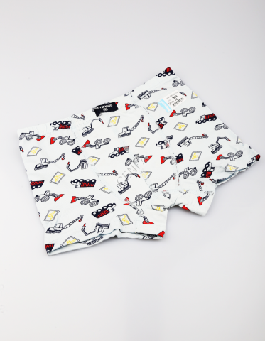 Biyokids Çocuk Erkek 10-11 Yaş Baskılı Renkli Boxer Beyaz
