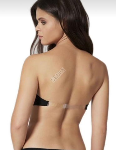 Orkide Lingerie 2550 Kadın Dolgusuz Straplez Sırtı Şeffaf Basıc Sütyen Siyah