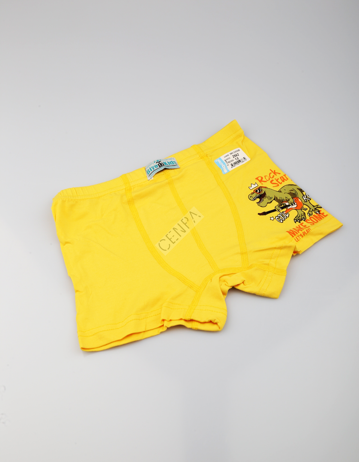 Biyokids Çocuk Erkek 12-13 Yaş Baskılı Renkli Boxer Sarı