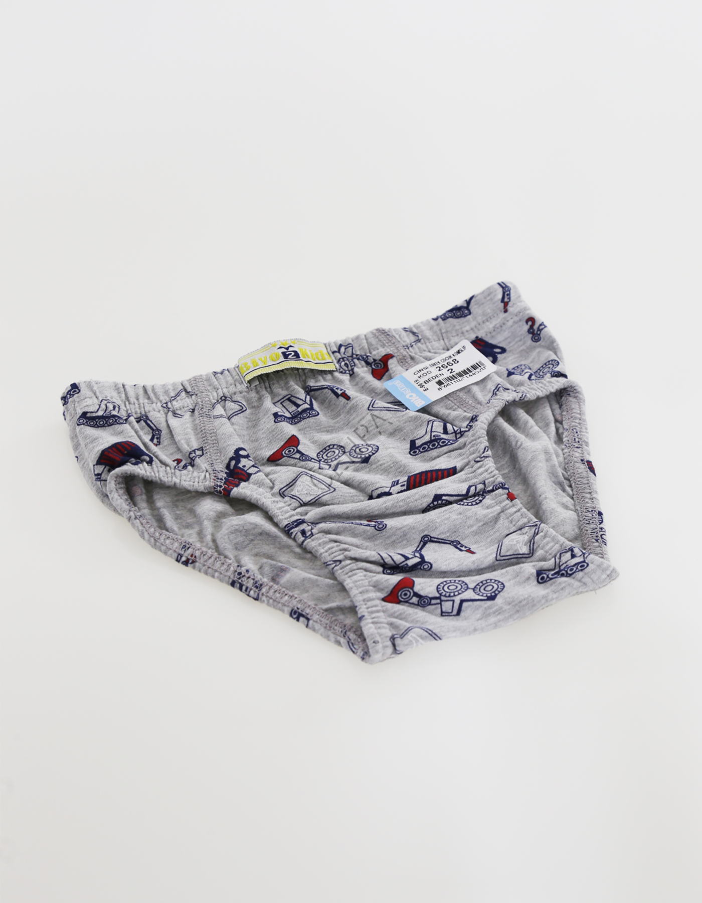 Biyokids Çocuk Erkek 2-3 Yaş Baskılı Renkli Slip Gri