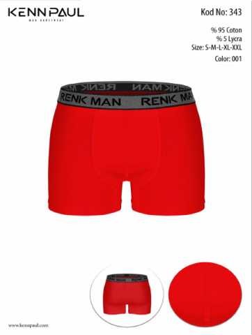 Kennpaul Erkek Likralı Boxer Kırmızı-343
