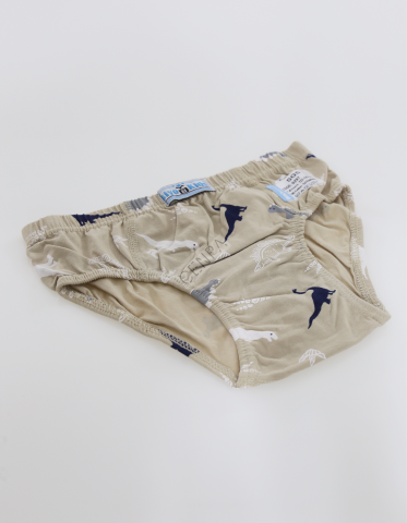 Biyokids Çocuk Erkek 8-9 Yaş Baskılı Renkli Slip Bej