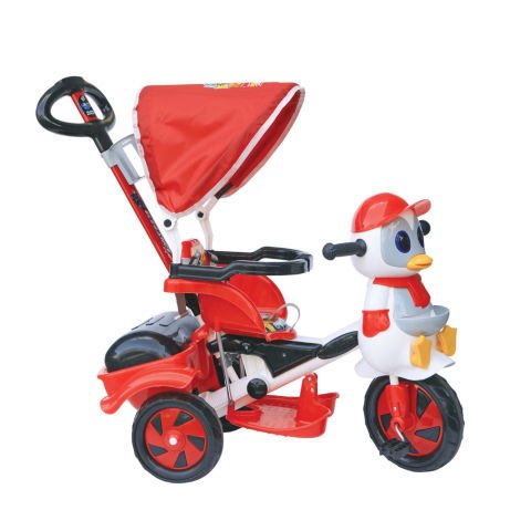 Dilaver Baby  Poufi Penguen Kontrollü 3 Tekerlekli Bisiklet Kırmızı