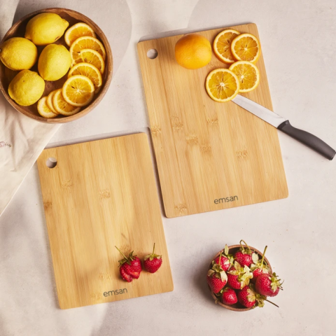 Emsan Bambu Master Chop 2'li Kesme Tahtası-2733