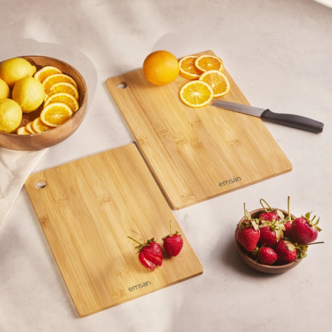 Emsan Bambu Master Chop 2'li Kesme Tahtası-2733