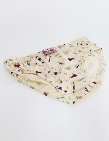 Biyokids Çocuk Erkek 10-11 Yaş Baskılı Renkli Slip Bej