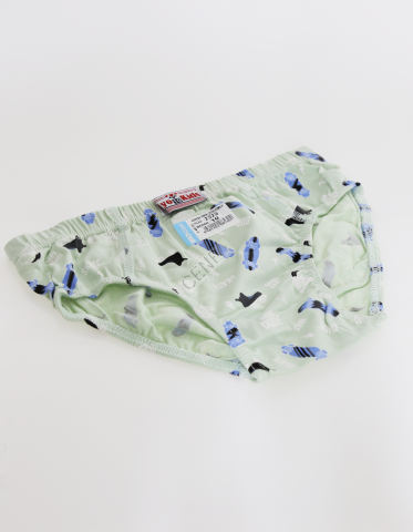 Biyokids Çocuk Erkek 10-11 Yaş Baskılı Renkli Slip Açık Yeşil