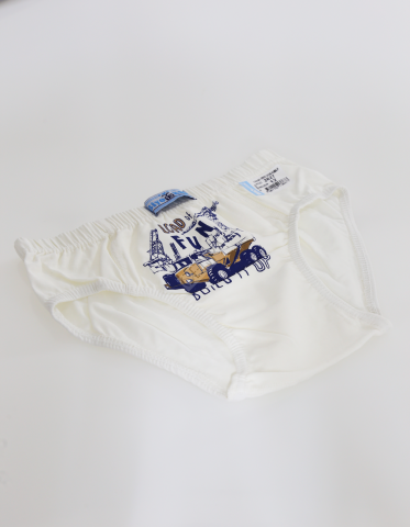 Biyokids Çocuk Erkek 12-13 Yaş Baskılı Renkli Slip Ekru