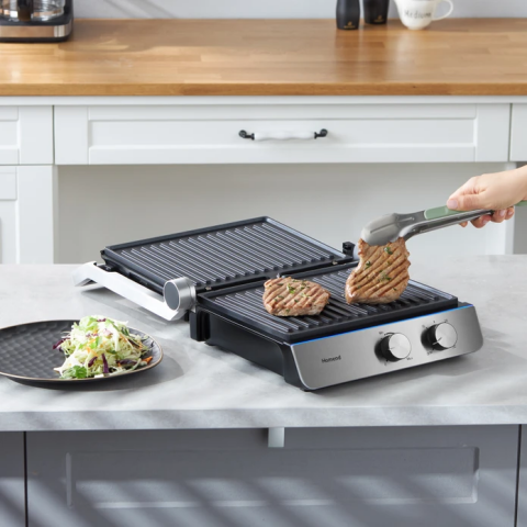 Homend Grilliant 1344H Inox Gövdeli, Döküm Plakalı Tost ve Izgara Makinesi-0433