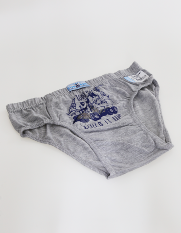 Biyokids Çocuk Erkek 12-13 Yaş Baskılı Renkli Slip Gri