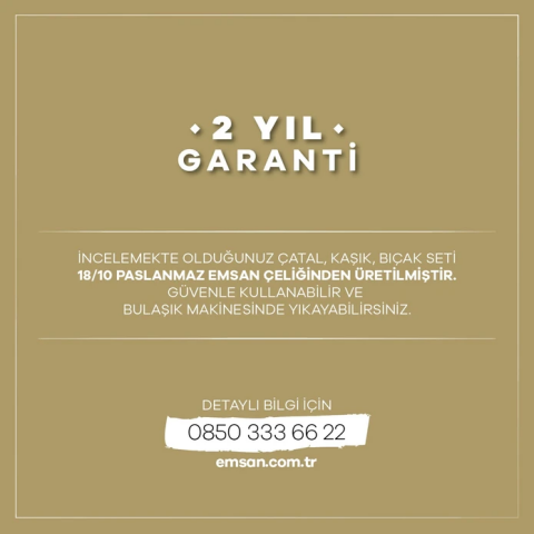 Emsan  Elegance Duru Gold 84 Parça 12 Kişilik Lüks Kutulu Çatal Kaşık Bıçak Takımı-0190