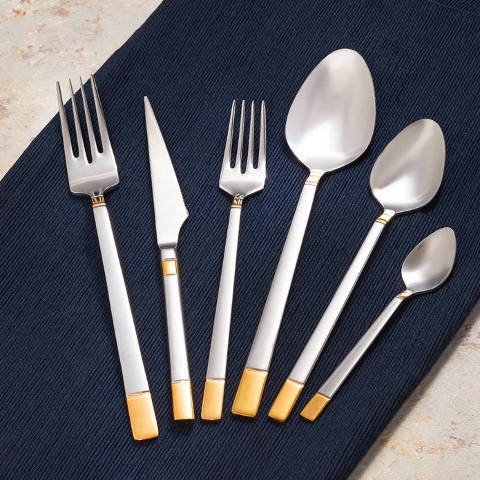 Emsan  Elegance Duru Gold 84 Parça 12 Kişilik Lüks Kutulu Çatal Kaşık Bıçak Takımı-0190