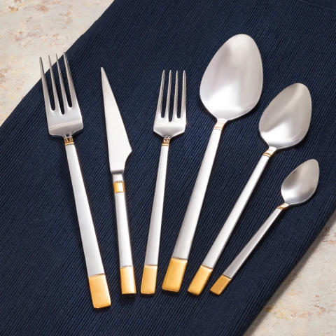 Emsan  Elegance Duru Gold 84 Parça 12 Kişilik Lüks Kutulu Çatal Kaşık Bıçak Takımı-0190