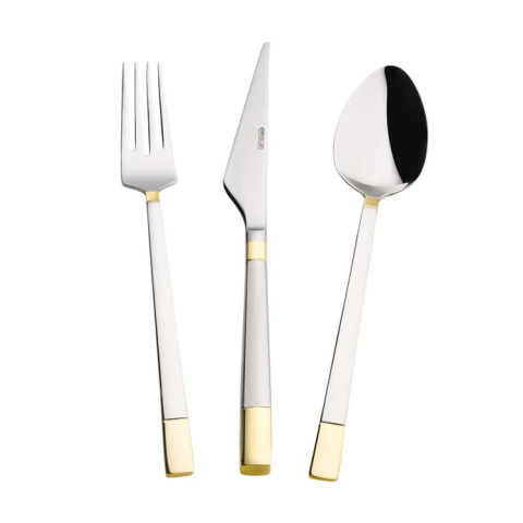 Emsan  Elegance Duru Gold 84 Parça 12 Kişilik Lüks Kutulu Çatal Kaşık Bıçak Takımı-0190