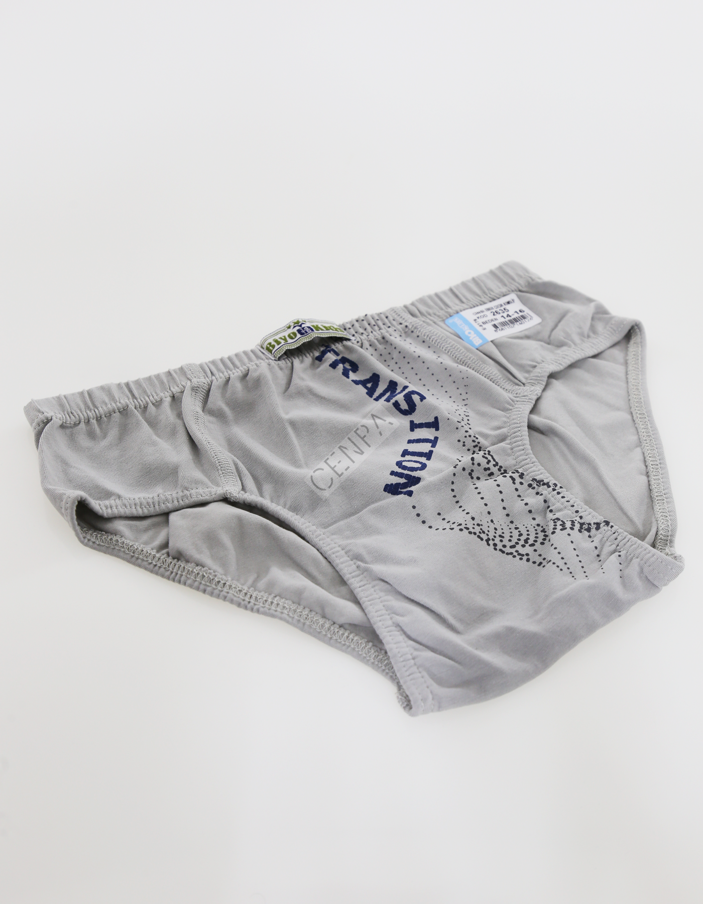 Biyokids Çocuk Erkek 14-16 Yaş Baskılı Renkli Slip Gri