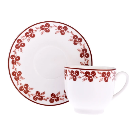 Emsan Casy New Bone 2 Kişilik Kahve Fincan Takımı 90 ml Bordo-3107