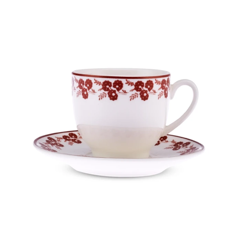 Emsan Casy New Bone 2 Kişilik Kahve Fincan Takımı 90 ml Bordo-3107