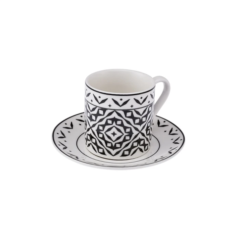 Emsan Verano New Bone 6 Kişilik Kahve Fincan Takımı 90 ml Siyah-3111