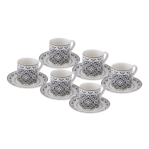 Emsan Verano New Bone 6 Kişilik Kahve Fincan Takımı 90 ml Siyah-3111