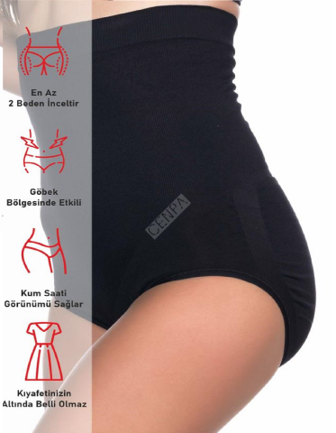 Emay Siyah 2008 Yüksek Bel Slip Korse
