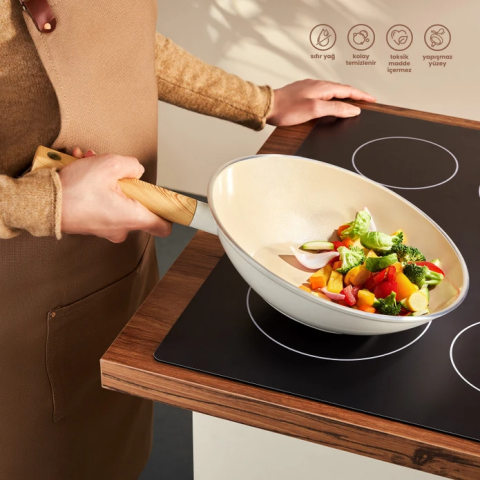 Emsan Swiss Crystal Wok Tavası 28 cm-3333