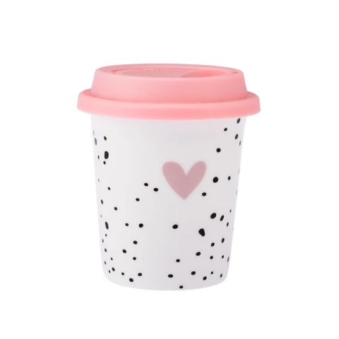 Emsan  Amore Silikon Kapaklı Mug 300 ml Pembe-2960