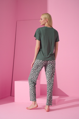 Arcan Pijama Yeşil İkili Pijama Takımı-70101-3