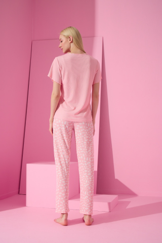 Arcan Pijama Somon İkili Pijama Takımı-70101-4