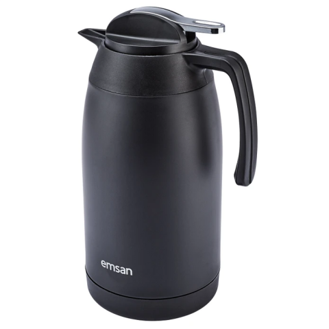 Emsan New Vega Çelik Termos 2.1 Litre Mat Siyah-2418