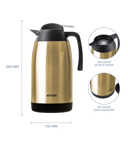 Emsan New Vega Termos Rose Gold 2,1 Litre-1370