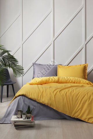 Özdilek Colormix Gri - Sarı Çift Kişilik Nevresim Takımı