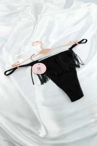 Vanilya Secret 395  Kadın Dantelli  Slip Püsküllü Siyah STD