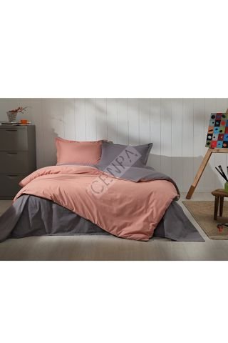 Özdilek Colormix Antrasit - Kiremit Çift Kişilik Nevresim Takımı