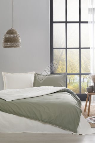 Özdilek Colormix Haki Yeşili - Krem Tek Kişilik Nevresim Takımı