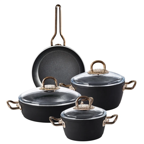 Emsan Helis Arya Rosegold 7 Parça Granit Set-0814