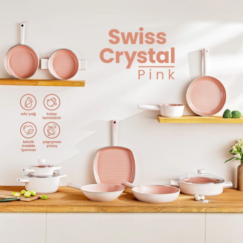 Emsan Swiss Crystal Sahan Pembe 20 cm-3684