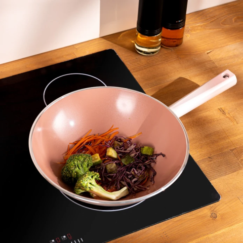 Emsan Swiss Crystal Wok Tava Pembe 28 cm-3695