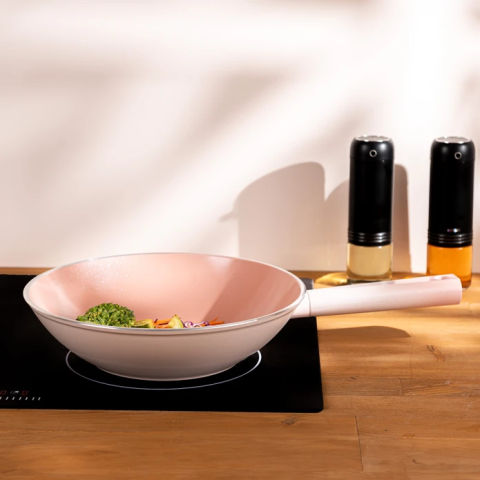 Emsan Swiss Crystal Wok Tava Pembe 28 cm-3695
