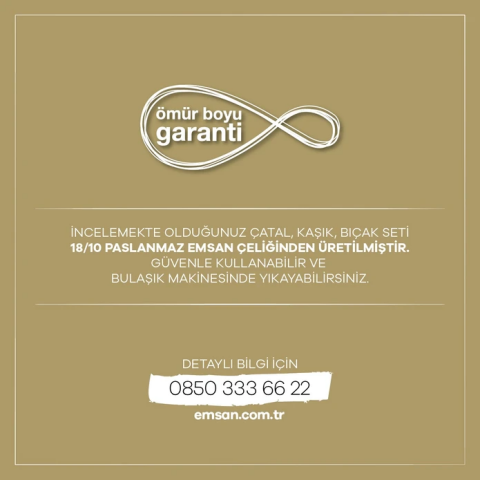 Emsan Premium Penta 84 Parça 12 Kişilik Çatal Kaşık Bıçak Seti Lüks Kutulu-0207