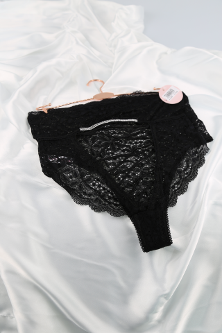 Vanilya Secret 1048 Kadın Dantelli Fantazi Slip Siyah