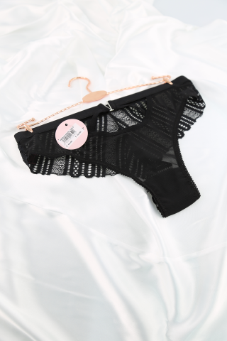 Vanilya Secret 1015 Kadın Dantelli Fantezi Slip Siyah STD