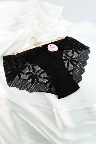 Vanilya Secret 1072 Kadın Dantelli Fantezi Slip Siyah STD