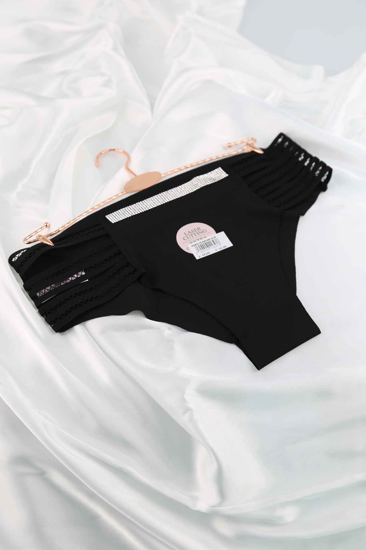 Vanilya Secret 319 Kadın Dantelli Fantezi Büyük Beden Slip Siyah