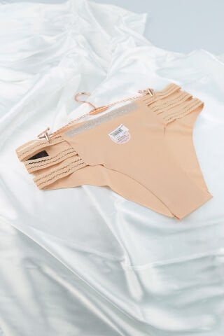 Vanilya Secret 319 Kadın Dantelli Fantezi Büyük Beden Slip Ten