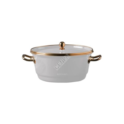 Emsan Troy Emaye Kızartma Tenceresi Beyaz 20 cm-0516